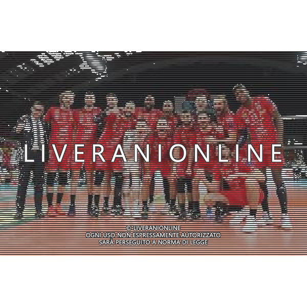 Cerquiglinio/LMedia - Gara 3 Finale Play Off - Sir Safety Conad Perugia vs Cucine Lube Civitanova - Campionato di Volley Superlega Serie A 2020/2021 21 aprile 2021 - Pala Barton, Perugia, Italia Nella foto: cucine lube civitanova esulta per la vittoria di gara 3 @Cerquiglinio/LMedia/ AGENZIA ALDO LIVERANI SAS