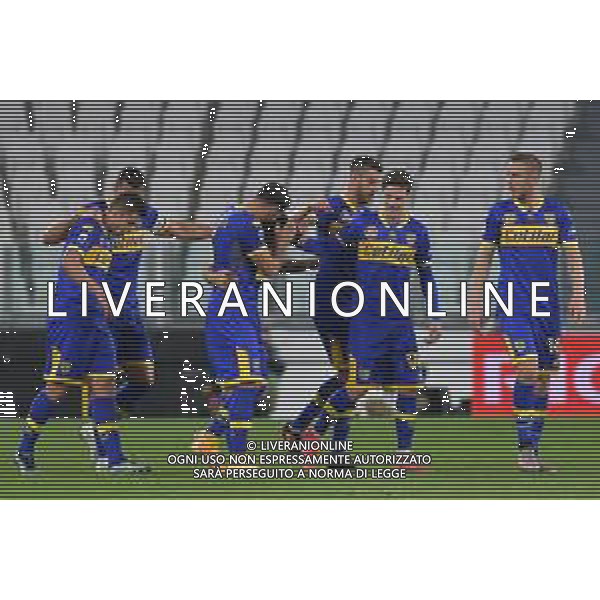 ©Alessandro Falzone/Agenzia Aldo Liverani Torino 21.04.2021 Stadio Allianz Stadium Juventus vs Parma Serie A Tim 2020-2021 Nella foto : Esultanza gol di Gaston Brugman ©FALZONE / AGENZIA ALDO LIVERANI SAS