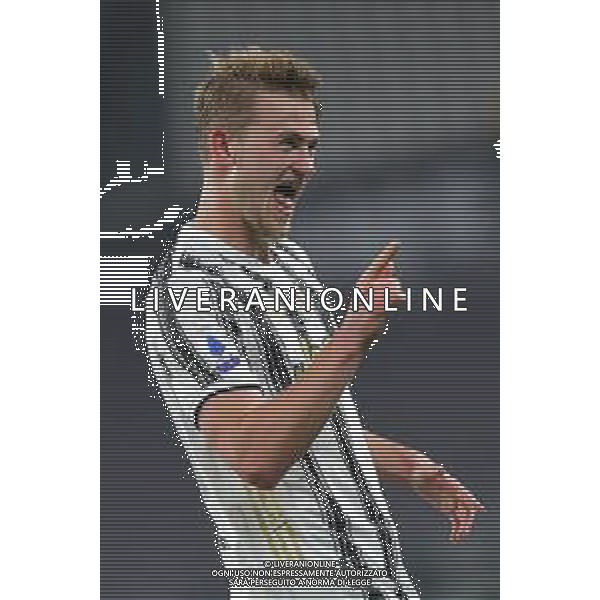 ©Alessandro Falzone/Agenzia Aldo Liverani Torino 21.04.2021 Stadio Allianz Stadium Juventus vs Parma Serie A Tim 2020-2021 Nella foto : Esultanza gol di Matthijs De Ligt ©FALZONE / AGENZIA ALDO LIVERANI SAS