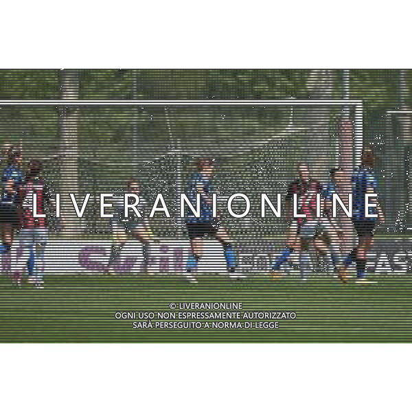 © TVRG Veronica Boquete (Milan) segna il gol dell\'1 a 0 Inter Milano Women vs Milan Women Coppa Italia femminile - semifinale gara di ritorno centro sportivo Peppino Vismara Milano 24-04-2021 foto Roberto Garavaglia/ag. Aldo Liverani sas/AG. ALDO LIVERANI SAS