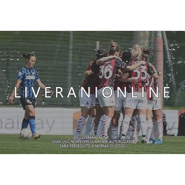 ¬© TVRG esultanza Milan dopo il gol dell\'1 a 0 Inter Milano Women vs Milan Women Coppa Italia femminile - semifinale gara di ritorno centro sportivo Peppino Vismara Milano 24-04-2021 foto Roberto Garavaglia/ag. Aldo Liverani sas/AG. ALDO LIVERANI SAS