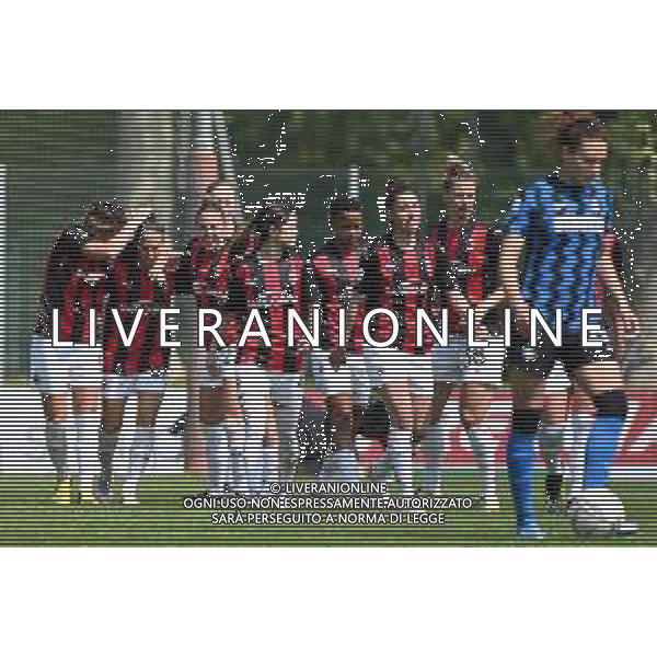 © TVRG esultanza Milan dopo il gol dell\'1 a 0 Inter Milano Women vs Milan Women Coppa Italia femminile - semifinale gara di ritorno centro sportivo Peppino Vismara Milano 24-04-2021 foto Roberto Garavaglia/ag. Aldo Liverani sas/AG. ALDO LIVERANI SAS