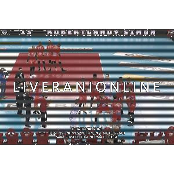 Bartomeolio/LMedia - Gara 4 Finale Play Off - Cucine Lube Civitanova vs Sir Safety Conad Perugia - Campionato di Volley Superlega Serie A 2020/2021 24 aprile 2021 - Eurosuole Forum, Civitanova Marche, Italia Nella foto: Cucine Lube Civitanova scende in campo @Bartomeolio/LMedia/AGENZIA ALDO LIVERANI SAS