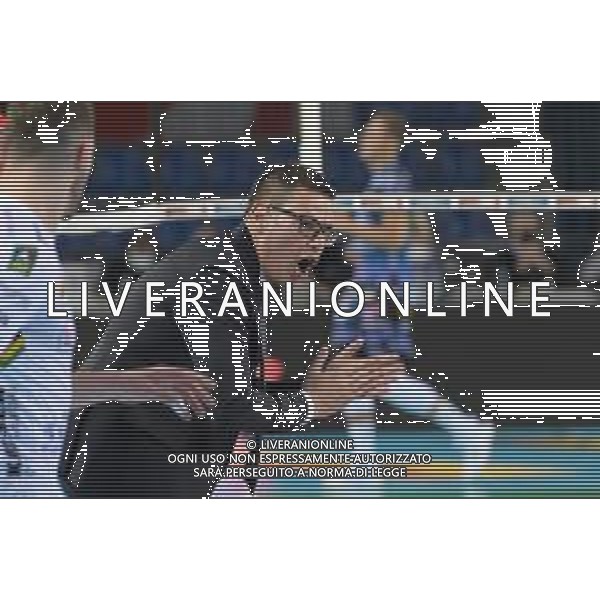 Bartomeolio/LMedia - Gara 4 Finale Play Off - Cucine Lube Civitanova vs Sir Safety Conad Perugia - Campionato di Volley Superlega Serie A 2020/2021 24 aprile 2021 - Eurosuole Forum, Civitanova Marche, Italia Nella foto: Gianlorenzo Blengini (Allenatore Cucine Lube Civitanova) incita i suoi ragazzi @Bartomeolio/LMedia/AGENZIA ALDO LIVERANI SAS