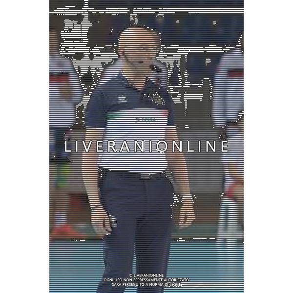 Bartomeolio/LMedia - Gara 4 Finale Play Off - Cucine Lube Civitanova vs Sir Safety Conad Perugia - Campionato di Volley Superlega Serie A 2020/2021 24 aprile 2021 - Eurosuole Forum, Civitanova Marche, Italia Nella foto: Umberto Zanussi (TV) secondo arbitro dell\'incontro @Bartomeolio/LMedia/AGENZIA ALDO LIVERANI SAS