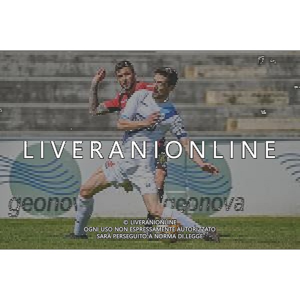 Fagiolinia/LMedia - Lucchese vs Lecco - Campionato di Calcio Serie C - Lega Pro 2020/2021 25 aprile 2021 - Stadio Porta Elisa, Lucca, Italia Nella foto: Francesco Marcheggiani (Lucchese) contrastato da Cristian Cauz (Lecco) @Fagiolinia/LMedia AG ALDO LIVERANI SAS