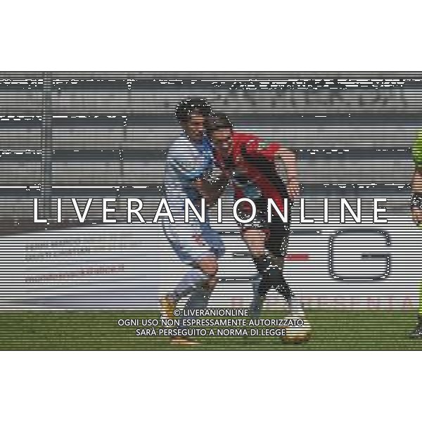 Fagiolinia/LMedia - Lucchese vs Lecco - Campionato di Calcio Serie C - Lega Pro 2020/2021 25 aprile 2021 - Stadio Porta Elisa, Lucca, Italia Nella foto: Eros Pellegrini (Lucchese) contrastato da Cosimo Nannini (Lecco) @Fagiolinia/LMedia AG ALDO LIVERANI SAS