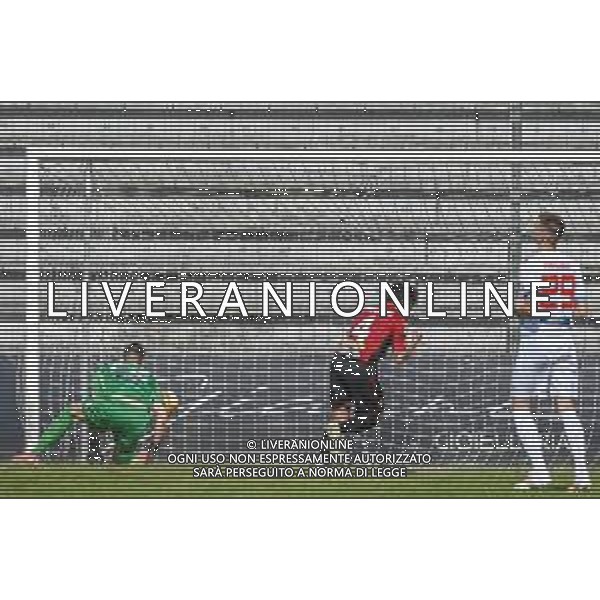 Fagiolinia/LMedia - Lucchese vs Lecco - Campionato di Calcio Serie C - Lega Pro 2020/2021 25 aprile 2021 - Stadio Porta Elisa, Lucca, Italia Nella foto: Esultanza Lucchese dopo il gol su rigore di Michel Cruciani (Lucchese) @Fagiolinia/LMedia AG ALDO LIVERANI SAS