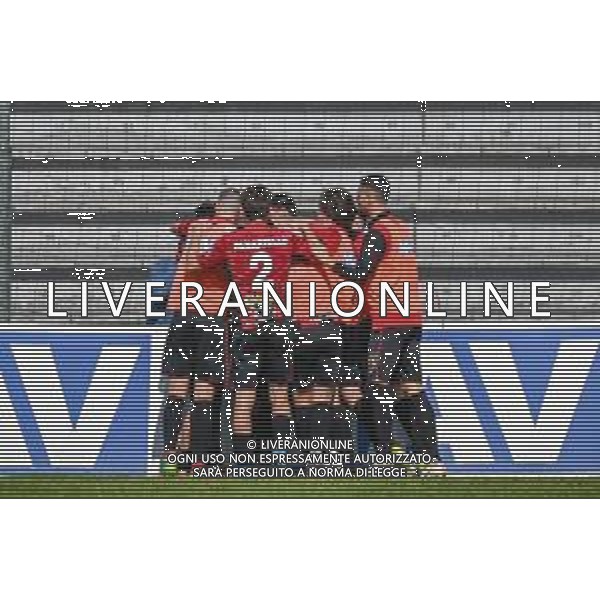 Fagiolinia/LMedia - Lucchese vs Lecco - Campionato di Calcio Serie C - Lega Pro 2020/2021 25 aprile 2021 - Stadio Porta Elisa, Lucca, Italia Nella foto: Esultanza Lucchese dopo il gol su rigore di Michel Cruciani (Lucchese) @Fagiolinia/LMedia AG ALDO LIVERANI SAS