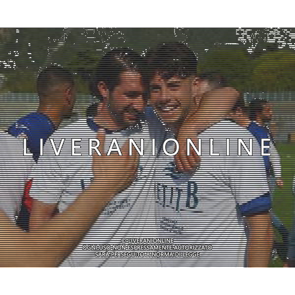 Como-Alessandria Campionato di Calcio serie C 2020/2021 37a giornata Como, 25 Aprile 2021 Nella foto: Esultanza e festeggiamenti dei giocatori del Como a fine gara per la promozione in Serie B Ph. Soli - Ag. Aldo Liverani/AGENZIA ALDO LIVERANI SAS