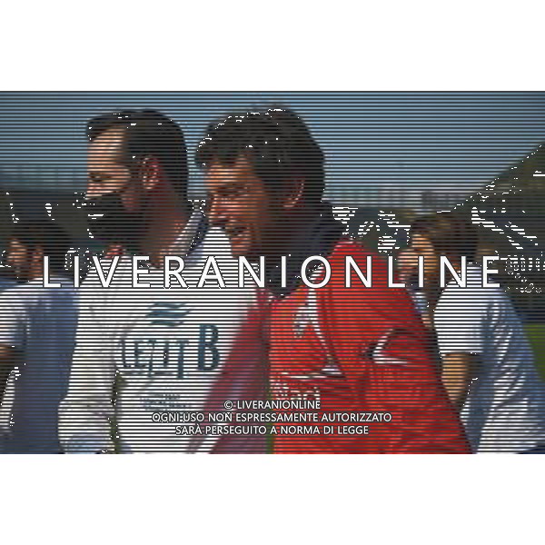 Como-Alessandria Campionato di Calcio serie C 2020/2021 37a giornata Como, 25 Aprile 2021 Nella foto: la festa dei giocatori del Como a fine gara per la promozione - Mister Giacomo Gattuso Ph. Soli - Ag. Aldo Liverani/AGENZIA ALDO LIVERANI SAS - Esultanza e festeggiamenti dei giocatori del Como a fine gara per la promozione in Serie B