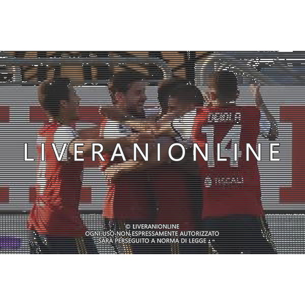 25-4-2021. Cagliari Calcio - A.S. Roma, Serie A 2020-2021, Italia, Sardegna, Cagliari, Stadio Sardegna Arena. Nella foto: gol ed esultanza Joao Pedro Cagliari contro Roma in casa 3-1 ©MOI/AGENZIA ALDO LIVERANI SAS