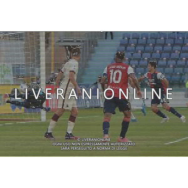 25-4-2021. Cagliari Calcio - A.S. Roma, Serie A 2020-2021, Italia, Sardegna, Cagliari, Stadio Sardegna Arena. Nella foto: gol ed esulta Federico Fazio Roma contro Cagliari in trasferta ©MOI/AGENZIA ALDO LIVERANI SAS