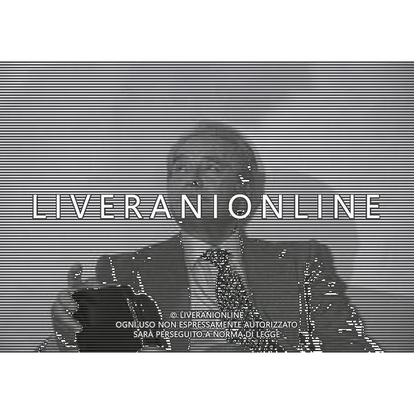 RETROSPETTIVA GIAMPIERO BONIPERTI DIRIGENTE SPORTIVO NELLA FOTO GIAMPIERO BONIPERTI NELL\'ANNO 1993 CONFERENZA STAMPA LASCIA LA JUVENTUS  AG ALDO LIVERANI SAS 