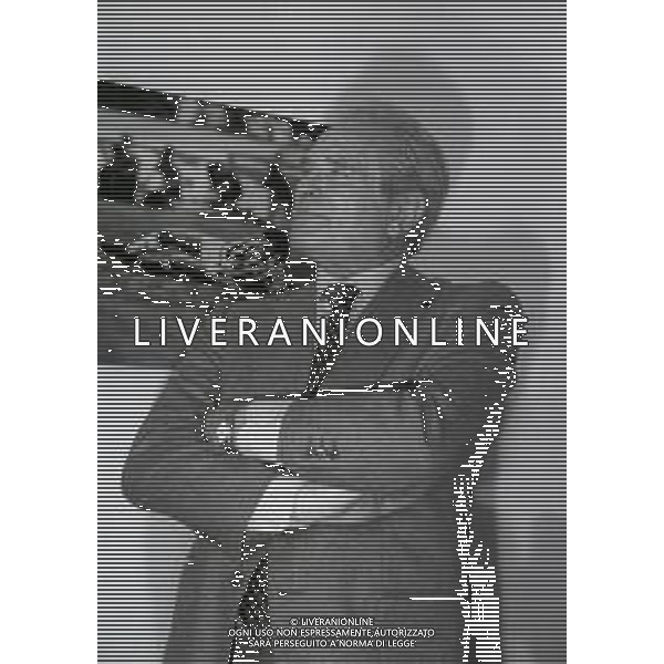 RETROSPETTIVA GIAMPIERO BONIPERTI DIRIGENTE SPORTIVO NELLA FOTO GIAMPIERO BONIPERTI NELL\'ANNO 1993 CONFERENZA STAMPA LASCIA LA JUVENTUS  AG ALDO LIVERANI SAS 
