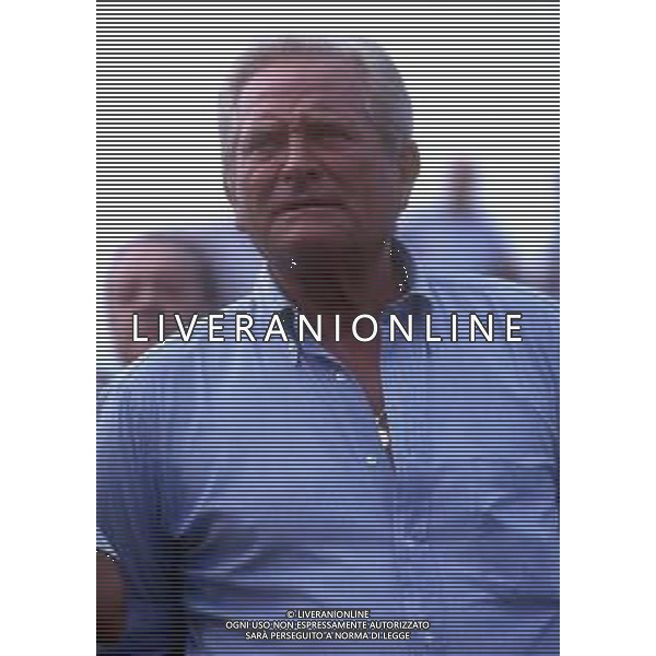 RETROSPETTIVA GIAMPIERO BONIPERTI PRESIDENTE JUVENTUS CALCIO NELLA FOTO GIAMPIERO BONIPERTI NELL\'ANNO 1991 A VILLAR PEROSA  AG ALDO LIVERANI SAS