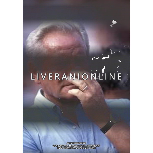 RETROSPETTIVA GIAMPIERO BONIPERTI PRESIDENTE JUVENTUS CALCIO NELLA FOTO GIAMPIERO BONIPERTI NELL\'ANNO 1991 A VILLAR PEROSA  AG ALDO LIVERANI SAS
