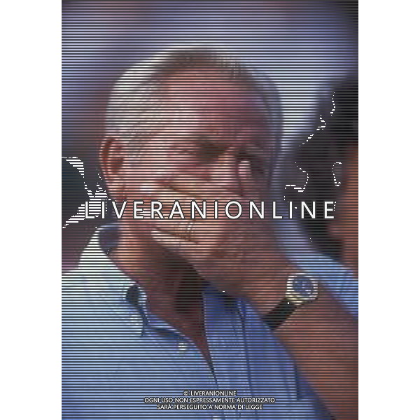 RETROSPETTIVA GIAMPIERO BONIPERTI PRESIDENTE JUVENTUS CALCIO NELLA FOTO GIAMPIERO BONIPERTI NELL\'ANNO 1991 A VILLAR PEROSA  AG ALDO LIVERANI SAS 