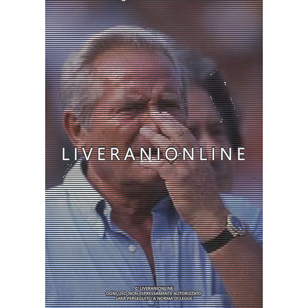 RETROSPETTIVA GIAMPIERO BONIPERTI PRESIDENTE JUVENTUS CALCIO NELLA FOTO GIAMPIERO BONIPERTI NELL\'ANNO 1991 A VILLAR PEROSA  AG ALDO LIVERANI SAS 