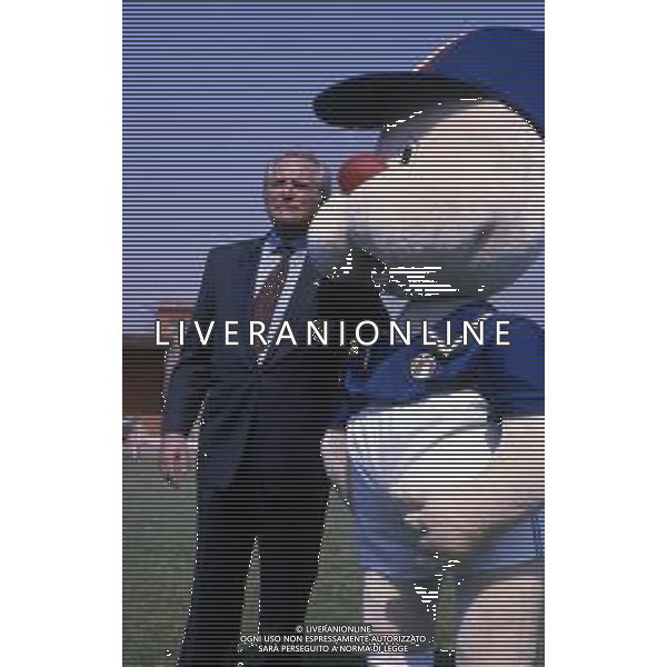 RETROSPETTIVA GIAMPIERO BONIPERTI PRESIDENTE JUVENTUS CALCIO NELLA FOTO GIAMPIERO BONIPERTI DIRIGENTE DELLA NAZIONALE ITALIANA AG ALDO LIVERANI SAS