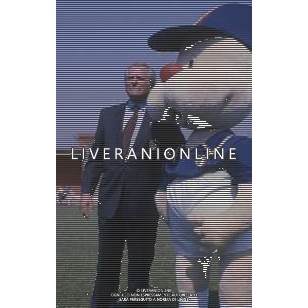 RETROSPETTIVA GIAMPIERO BONIPERTI PRESIDENTE JUVENTUS CALCIO NELLA FOTO GIAMPIERO BONIPERTI DIRIGENTE DELLA NAZIONALE ITALIANA AG ALDO LIVERANI SAS