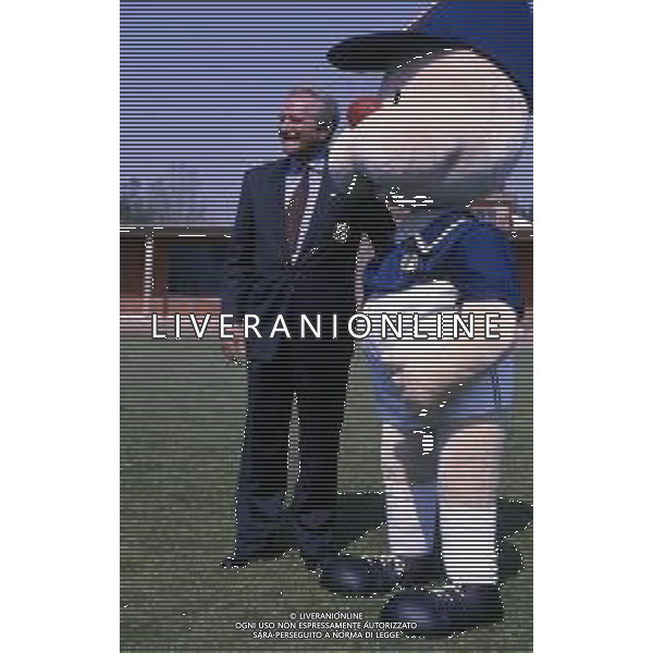 RETROSPETTIVA GIAMPIERO BONIPERTI PRESIDENTE JUVENTUS CALCIO NELLA FOTO GIAMPIERO BONIPERTI DIRIGENTE DELLA NAZIONALE ITALIANA AG ALDO LIVERANI SAS