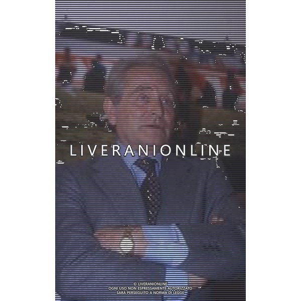 RETROSPETTIVA GIAMPIERO BONIPERTI DIRIGENTE SPORTIVO NELLA FOTO GIAMPIERO BONIPERTI NELL\'ANNO 1993 CONFERENZA STAMPA LASCIA LA JUVENTUS AG ALDO LIVERANI SAS 