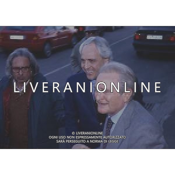 RETROSPETTIVA GIAMPIERO BONIPERTI DIRIGENTE SPORTIVO NELLA FOTO GIAMPIERO BONIPERTI NELL\'ANNO 1993 CONFERENZA STAMPA LASCIA LA JUVENTUS CON ROBERTO BETTEGA AG ALDO LIVERANI SAS 