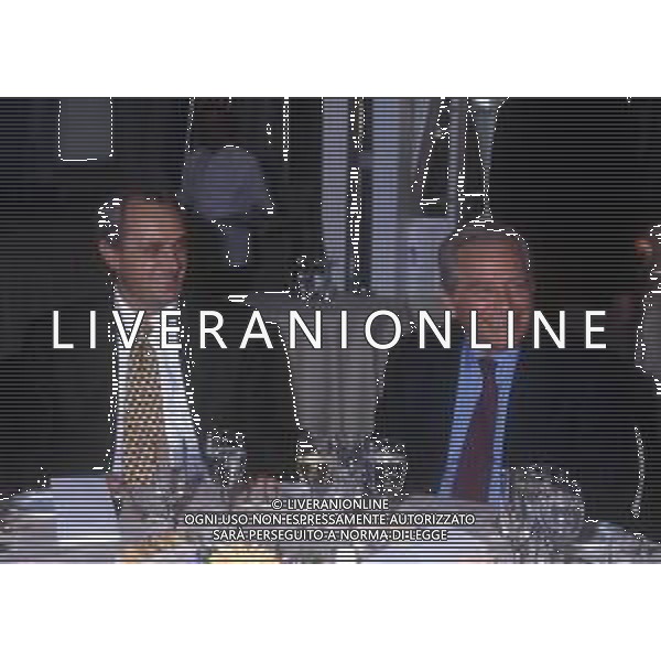 RETROSPETTIVA GIAMPIERO BONIPERTI DIRIGENTE SPORTIVO NELLAFOTO GIAMPIERO BONIPERTI NELL\'ANNO 1992 CON ANTONIO PERCASSI AG ALDO LIVERANI SAS 