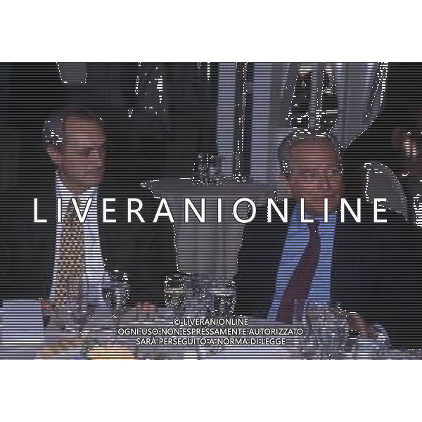 RETROSPETTIVA GIAMPIERO BONIPERTI DIRIGENTE SPORTIVO NELLAFOTO GIAMPIERO BONIPERTI NELL\'ANNO 1992 CON ANTONIO PERCASSI AG ALDO LIVERANI SAS 