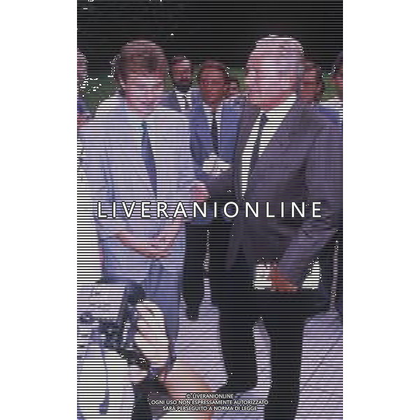 RETROSPETTIVA GIAMPIERO BONIPERTI PRESIDENTE JUVENTUS CALCIO NELLA FOTO GIAMPIERO BONIPERTI PRESIDENTE JUVENTUS CALCIO NELL\'ANNO 1988 CON Oleksandr Zavarov AG ALDO LIVERANI SAS