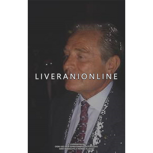 RETROSPETTIVA GIAMPIERO BONIPERTI PRESIDENTE JUVENTUS CALCIO NELLA FOTO GIAMPIERO BONIPERTI PRESIDENTE JUVENTUS CALCIO NELL\'ANNO 1986-1987  AG ALDO LIVERANI SAS 