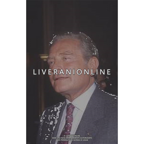 RETROSPETTIVA GIAMPIERO BONIPERTI PRESIDENTE JUVENTUS CALCIO NELLA FOTO GIAMPIERO BONIPERTI PRESIDENTE JUVENTUS CALCIO NELL\'ANNO 1986-1987  AG ALDO LIVERANI SAS 