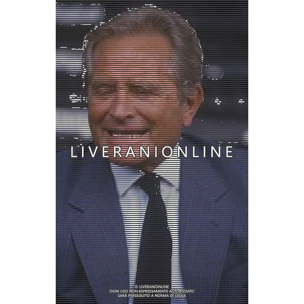 RETROSPETTIVA GIAMPIERO BONIPERTI PRESIDENTE JUVENTUS CALCIO NELLA FOTO GIAMPIERO BONIPERTI PRESIDENTE JUVENTUS CALCIO NELL\'ANNO 1986-1987  AG ALDO LIVERANI SAS 