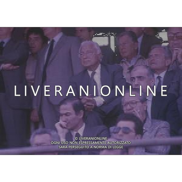 RETROSPETTIVA GIAMPIERO BONIPERTI PRESIDENTE JUVENTUS CALCIO NELLA FOTO GIAMPIERO BONIPERTI PRESIDENTE JUVENTUS CALCIO NELL\'ANNO 1987-1988 CON GIANNI AGNELLI AG ALDO LIVERANI SAS 