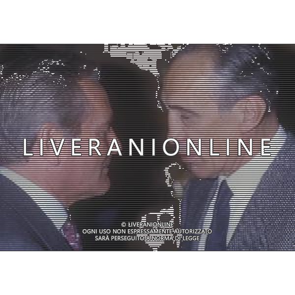 RETROSPETTIVA GIAMPIERO BONIPERTI PRESIDENTE JUVENTUS CALCIO NELLA FOTO GIAMPIERO BONIPERTI PRESIDENTE JUVENTUS CALCIO NELL\'ANNO 1987-1988 CON ENZO BEARZOT AG ALDO LIVERANI SAS 