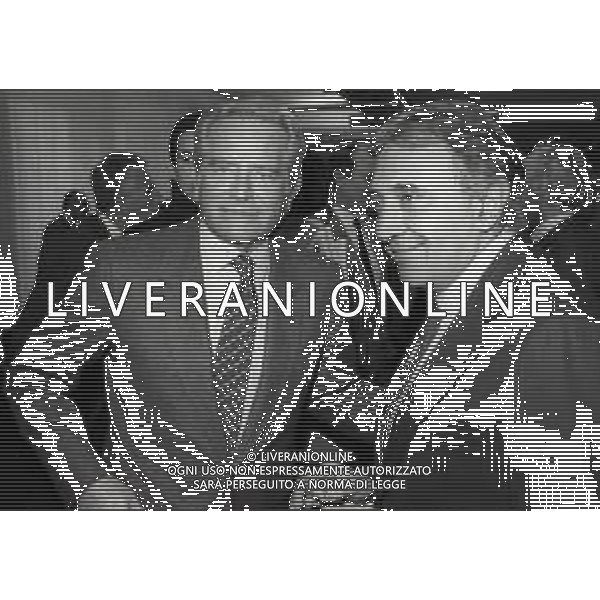 RETROSPETTIVA GIAMPIERO BONIPERTI PRESIDENTE JUVENTUS CALCIO NELLA FOTO GIAMPIERO BONIPERTI PRESIDENTE JUVENTUS CALCIO NELL\'ANNO 1987-1988 CON CORRADO FERLAINO PRESIDENTE NAPOLI CALCIO AG ALDO LIVERANI SAS 