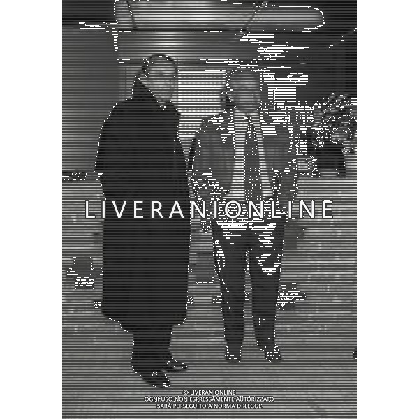RETROSPETTIVA GIAMPIERO BONIPERTI PRESIDENTE JUVENTUS CALCIO NELLA FOTO GIAMPIERO BONIPERTI DIRIGENTE NAZIONALE ITALIANA NELL\'ANNO 1990 CON GIGI RIVA AG ALDO LIVERANI SAS