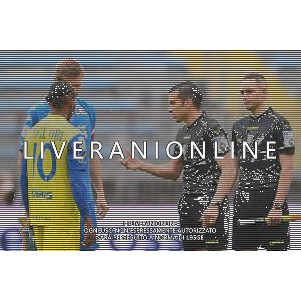 Guglielmii/LMedia - Empoli vs Chievo - Campionato di Calcio Serie BKT 2020/2021 27 aprile 2021 - Stadio Carlo Castellani, Empoli, Italia Nella foto: Lancio della monetina @Guglielmii/LMedia/ AGENZIA ALDO LIVERANI SAS