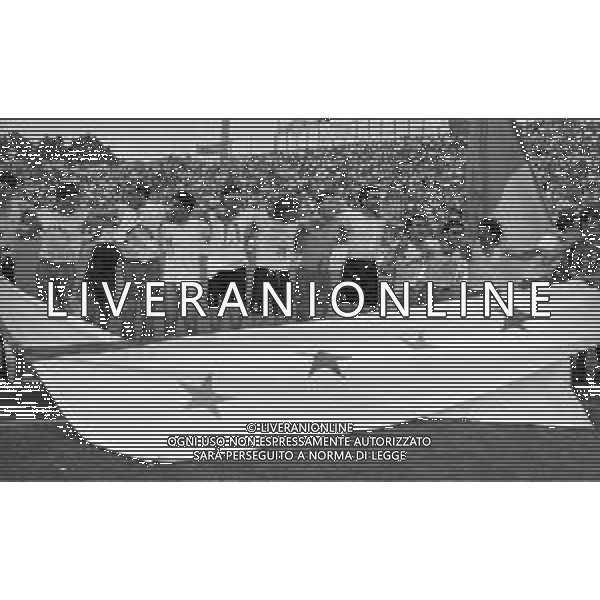 16-06-1991 CREMONA CAMPIONATO DI CALCIO SERIE B CREMONESE-AVELLINO 0-0 NELLA FOTO GIOCATORI DELLA CREMONESE FESTEGGIANO LA PROMOZIONE IN SERIE A AG ALDO LIVERANI SAS