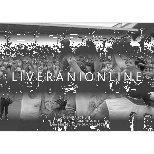 16-06-1991 CREMONA CAMPIONATO DI CALCIO SERIE B CREMONESE-AVELLINO 0-0 NELLA FOTO GUSTAVO GIAGNONI ALLENATORE DELLA CREMONESE FESTEGGIA LA PROMOZIONE IN SERIE A AG ALDO LIVERANI SAS 