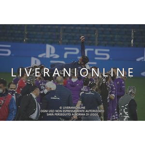 LAZIO - FIORENTINA FINALE COPPA ITALIA PRIMAVERA TIM CUP 28.04.2021 NELLA FOTO ESULTANZA E FESTEGGIAMENTI DEI GIOCATORI DELLA FIORENTINA A FINE GARA PER LA VITTORIA - L\'ALLENATORE ALBERTO AQUILANI PORTATO IN TRIONFO ©SANTANDREA / AGENZIA ALDO LIVERANI SAS