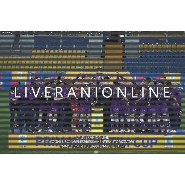 LAZIO - FIORENTINA FINALE COPPA ITALIA PRIMAVERA TIM CUP 28.04.2021 NELLA FOTO ESULTANZA E FESTEGGIAMENTI DEI GIOCATORI DELLA FIORENTINA A FINE GARA PER LA VITTORIA - LA PREMIAZIONE ©SANTANDREA / AGENZIA ALDO LIVERANI SAS