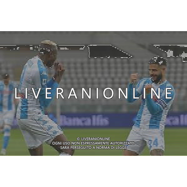 Torino 26.04.2021 Stadio Olimpico Grande Torino ©Alessandro Falzone/Agenzia Aldo Liverani Torino vs Napoli Serie A Tim 2020/2021 Nella foto : Esultanza gol di Victor Osimhen con Lorenzo Insigne ©FALZONE / AGENZIA ALDO LIVERANI SAS