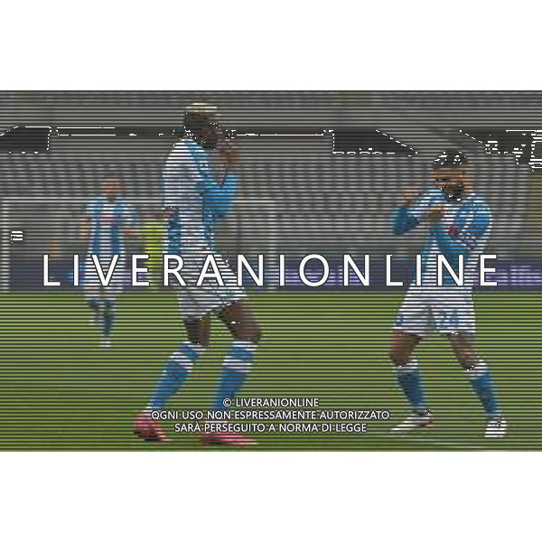 Torino 26.04.2021 Stadio Olimpico Grande Torino ©Alessandro Falzone/Agenzia Aldo Liverani Torino vs Napoli Serie A Tim 2020/2021 Nella foto : Esultanza gol di Victor Osimhen con Lorenzo Insigne ©FALZONE / AGENZIA ALDO LIVERANI SAS