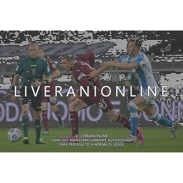Torino 26.04.2021 Stadio Olimpico Grande Torino ©Alessandro Falzone/Agenzia Aldo Liverani Torino vs Napoli Serie A Tim 2020/2021 Nella foto : Andrea Belotti-Amir Rrahmani ©FALZONE / AGENZIA ALDO LIVERANI SAS