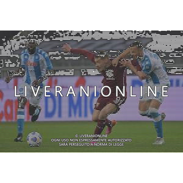 Torino 26.04.2021 Stadio Olimpico Grande Torino ©Alessandro Falzone/Agenzia Aldo Liverani Torino vs Napoli Serie A Tim 2020/2021 Nella foto : Andrea Belotti-Amir Rrahmani ©FALZONE / AGENZIA ALDO LIVERANI SAS