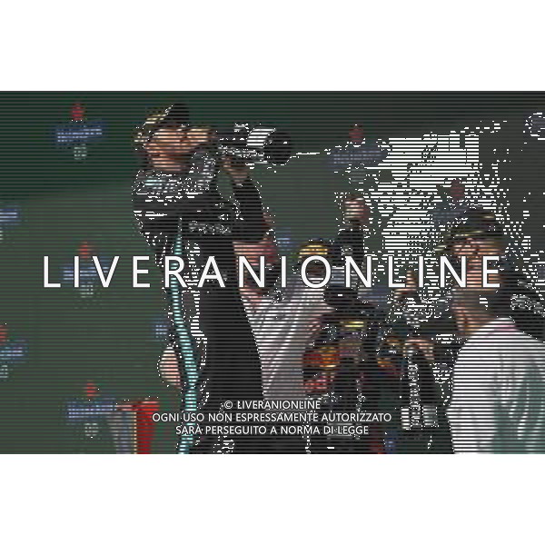 1st place Lewis Hamilton (GBR) Mercedes AMG F1, 2nd place Max Verstappen (NLD) Red Bull Racing and 3rd place Valtteri Bottas (FIN) Mercedes AMG F1. 02.05.2021. Formula 1 World Championship, Rd 3, Portuguese Grand Prix, Portimao, Portugal, Race Day. - www.xpbimages.com, EMail: requests@xpbimages.com ¬© Copyright: Batchelor / XPB Images/ AGENZIA ALDO LIVERANI SAS - ITALY ONLY EDITORIAL USE ONLY - GP F1 World Championship Portogallo Grand Prix, Portimao 02.05.2021