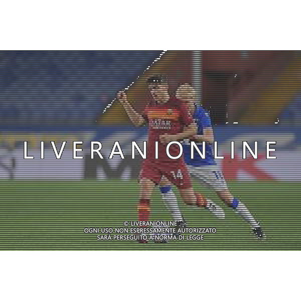 Vigoa/LMedia - UC Sampdoria vs AS Roma - Italian football Serie A match 2020/2021 02 May 2021 - Luigi Ferraris stadium, Genova, Italy Photo showing: Gonzalo Villar (Roma), MORTEN THORSBY (Sampdoria) @Vigoa/LMedia AG ALDO LIVERANI SAS