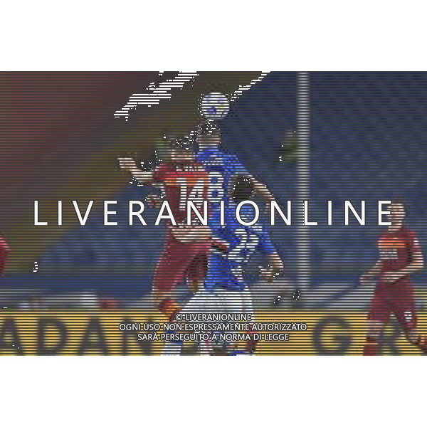 Vigoa/LMedia - UC Sampdoria vs AS Roma - Italian football Serie A match 2020/2021 02 May 2021 - Luigi Ferraris stadium, Genova, Italy Photo showing: MANOLO GABBIADINI (Sampdoria), Gonzalo Villar (Roma), VALERIO VERRE (Sampdoria) @Vigoa/LMedia AG ALDO LIVERANI SAS